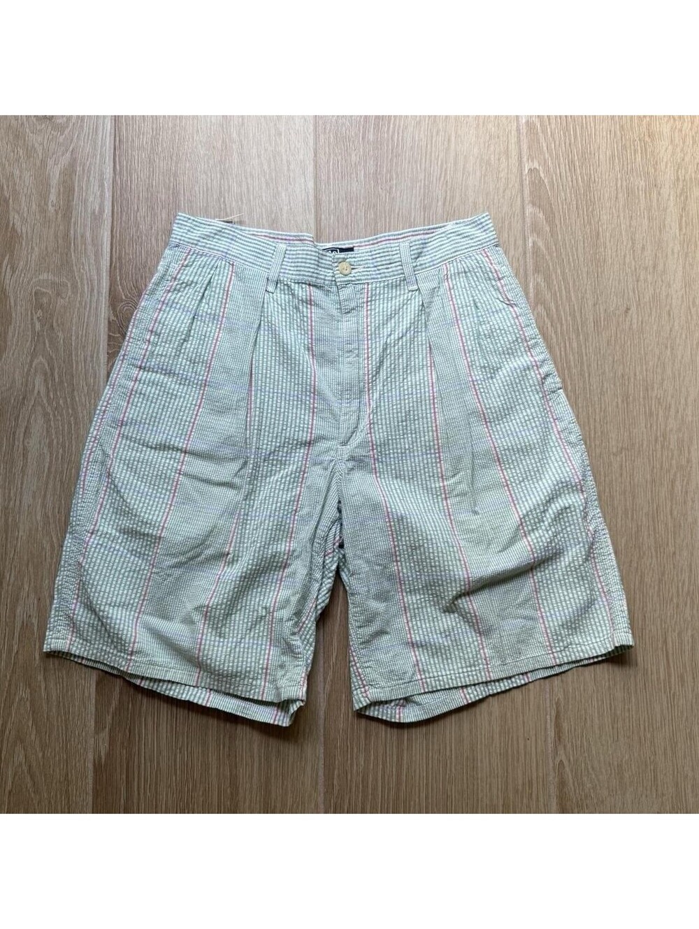 Vintage 90s Polo Ralph Lauren Plaid Shorts Green Board Shorts Men's Size 30